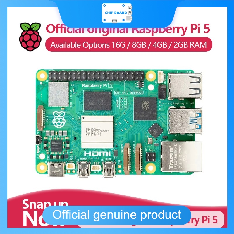 Raspberry Pi 5 8Gb - Ordinateur officiel à carte unique Raspberry