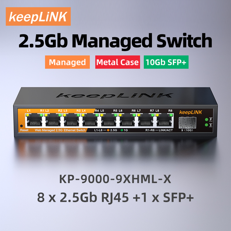 Sfp+ 10G Managed Switch 8 Port - Switch géré KeepLiNK 2,5 Go avec