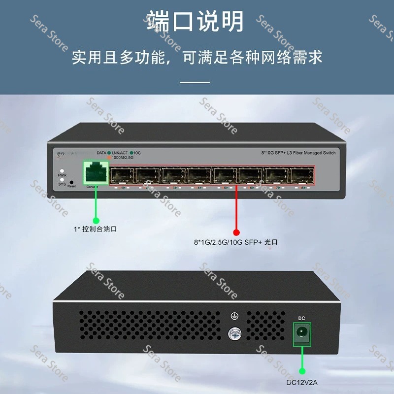 Sfp+ 10G Managed Switch 8 Port - Switch Ethernet 10 Gigabit à 8