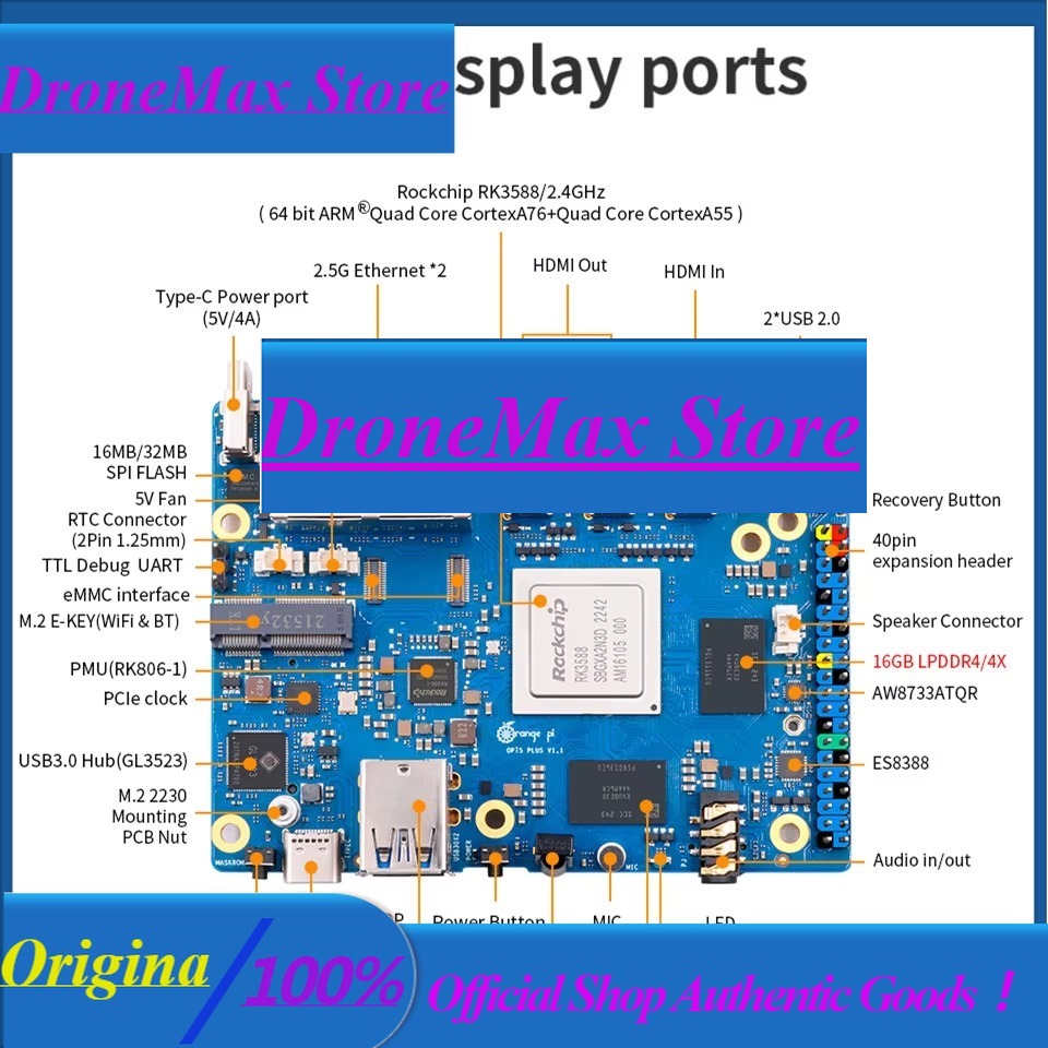 Orange Pi 5 Plus 32Gb - Carte mère DroMaRockchip RK3588 Orange Pi