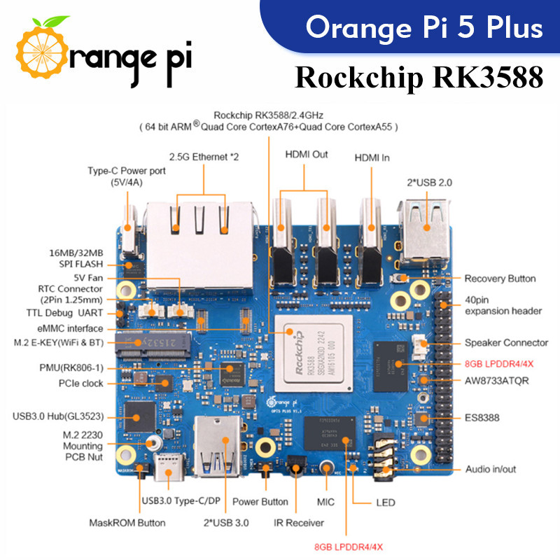 Orange Pi 5 Plus, ordinateur m - Orange Pi 5 Plus 32Gb avis et prix