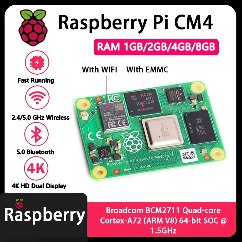 Raspberry Pi CM4 1 Go/2 Go/4 G - Raspberry Pi Cm4 8Gb Ram 32Gb Emmc Wifi avis et prix
