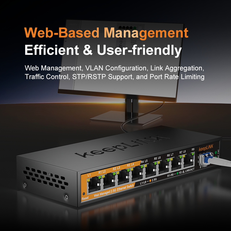 Switch géré KeepLiNK 2,5 Go av - Sfp+ 10G Managed Switch 8 Port avis et prix