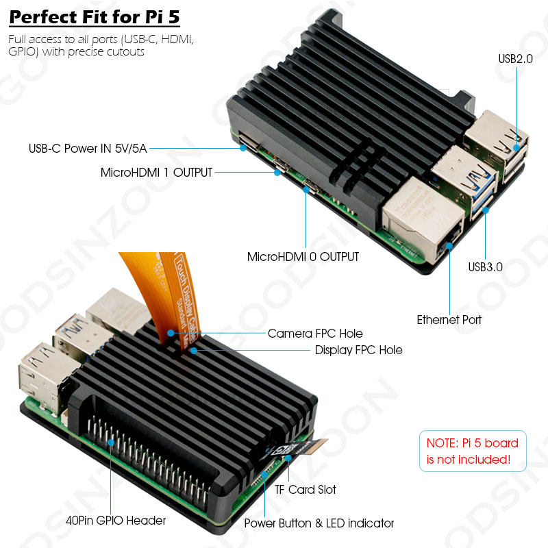 Boîtier blindé en aluminium Ra - Raspberry Pi 5 8Gb avis et prix