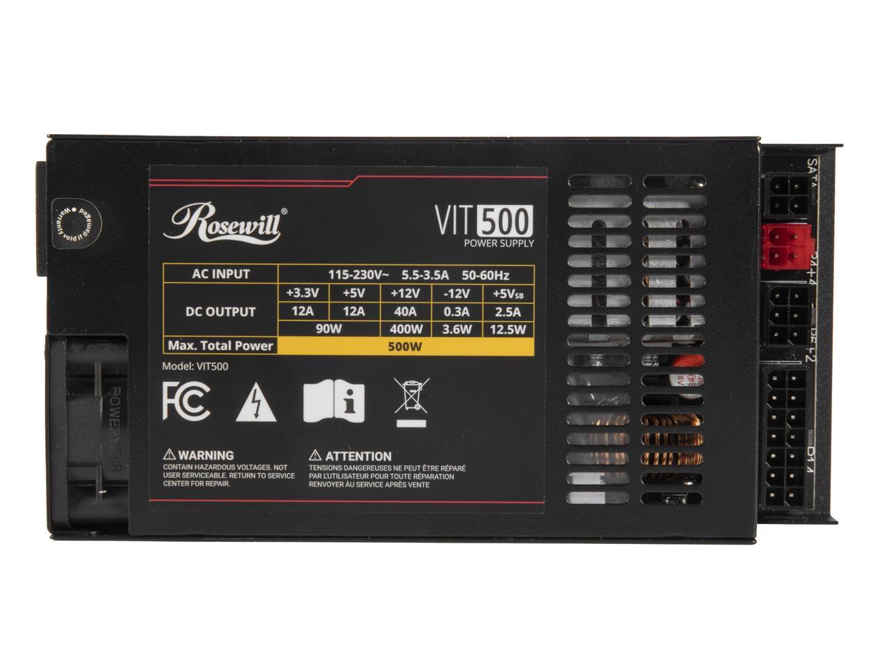Rosewill VIT 500W, Alimentatio - Atx Power Supply 1U Flex 500W avis et prix