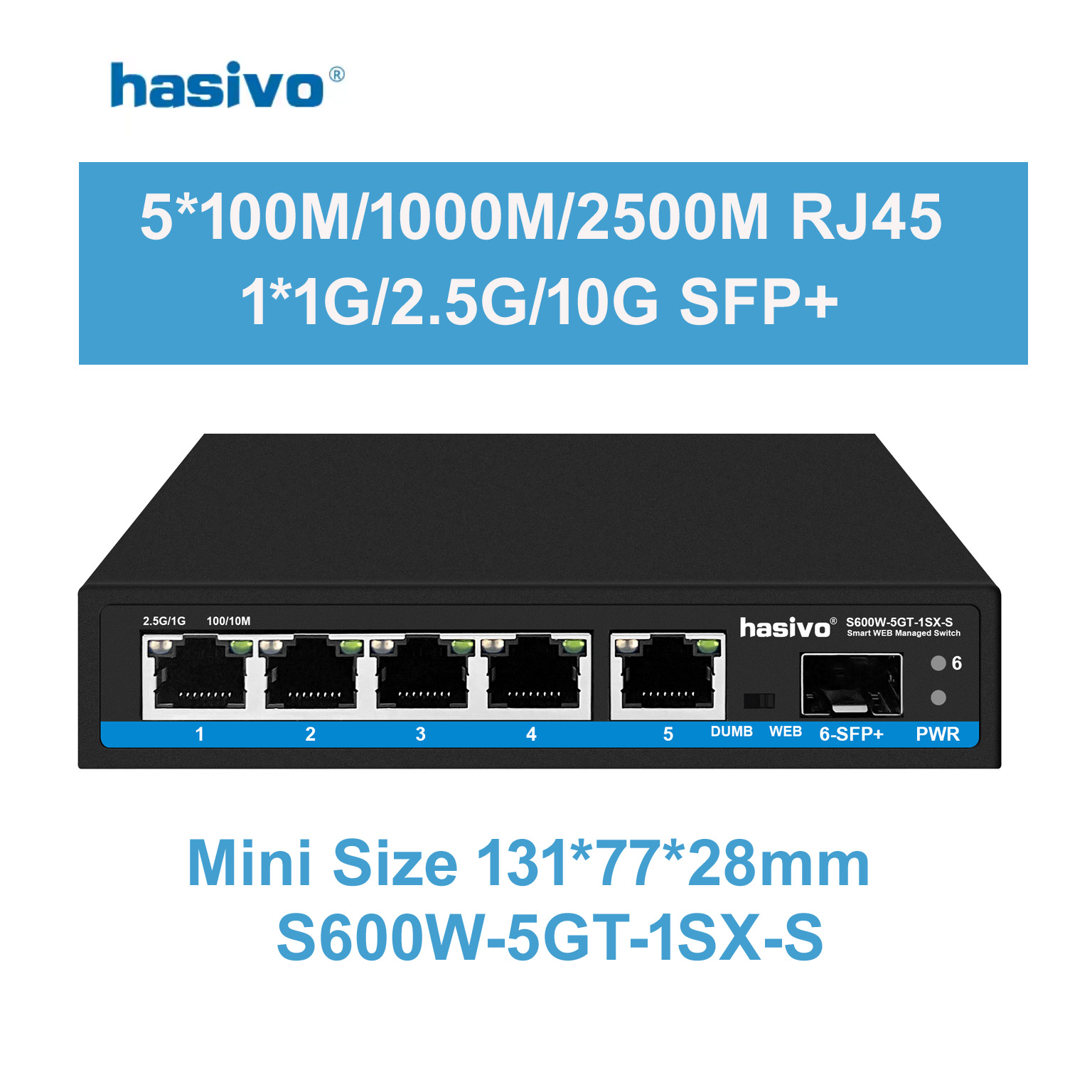 Commutateur Réseau Hasivo 2.5G - Sfp+ 10G Managed Switch 8 Port avis et prix