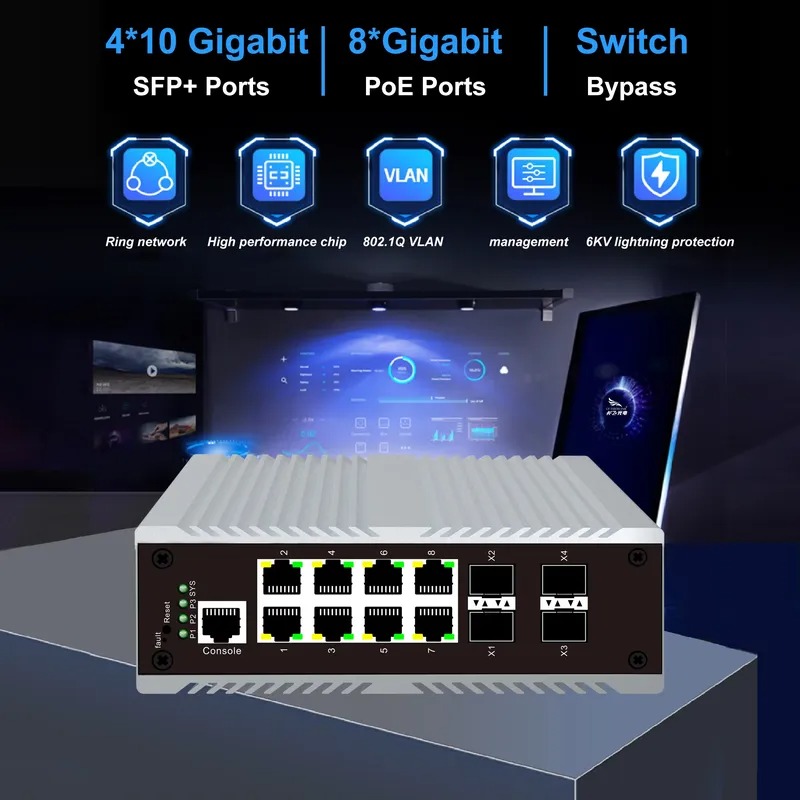 Switch industriel PoE 8 ports, - Sfp+ 10G Managed Switch 8 Port avis et prix